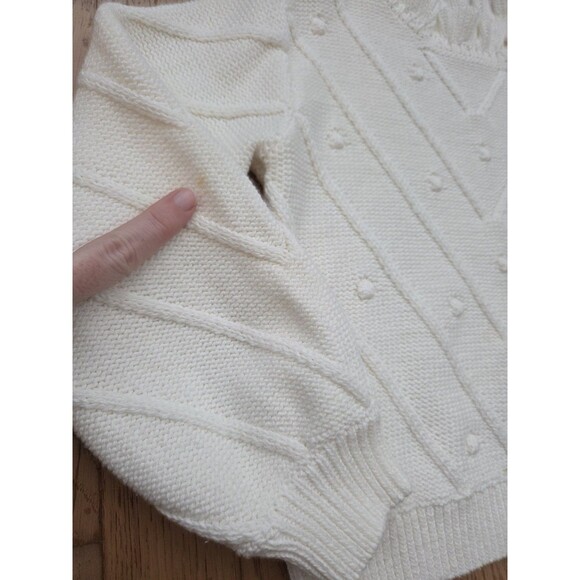 Jcrew Crewcuts Girls' Ruffleneck Bobble Sweater Ivory Size XS 4-5 Style# BT956 - Picture 2 of 7